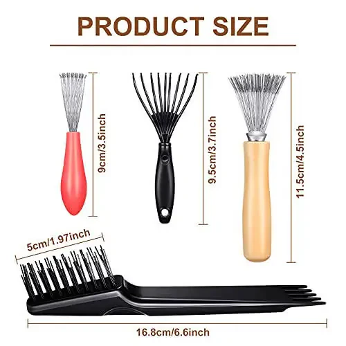 5-Piece Comb Cleaner Set - Rake, Brush and Tool for Removing Hair, Dust from Different Combs, Ideal for Home and Salon Use - 2