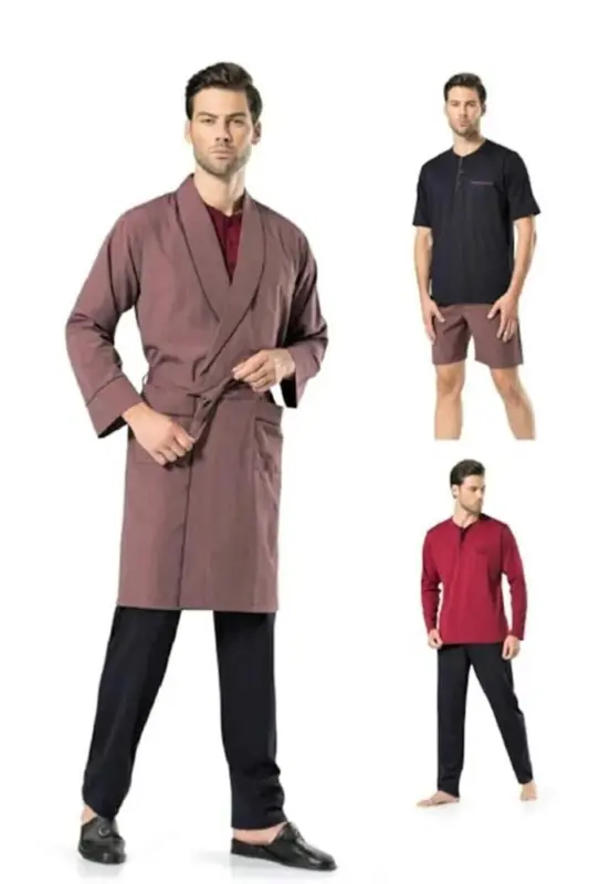 5 Piece Cotton Robe Groom Pajama Set 5560 - 5