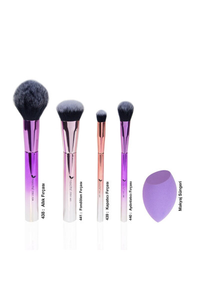 5 Piece Essential Makeup Brush Set - 3