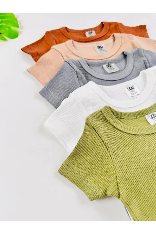 5-Piece Flexible Lace-up Short Sleeve Bodysuit - 4