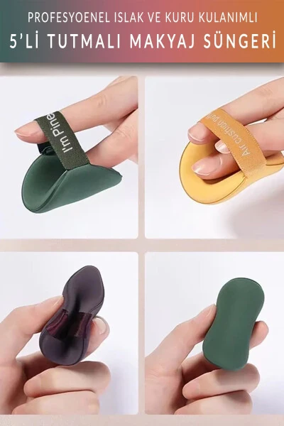 5-Piece Grip Makeup Powder Sponge - 3