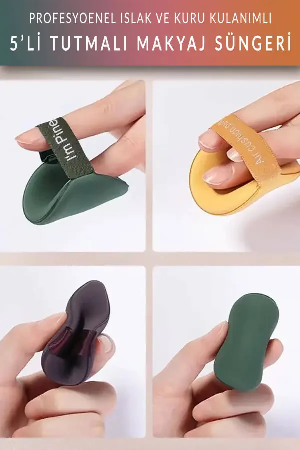 5-Piece Grip Makeup Powder Sponge - 3