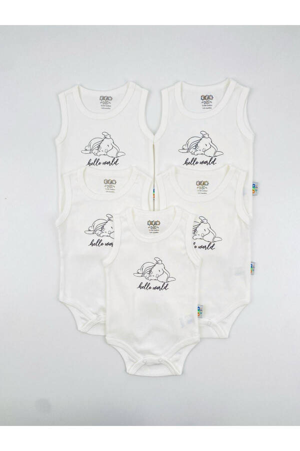 5-Piece Hello World Unisex Baby Bodysuit Set - 1