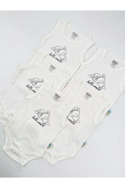 5-Piece Hello World Unisex Baby Bodysuit Set - 4