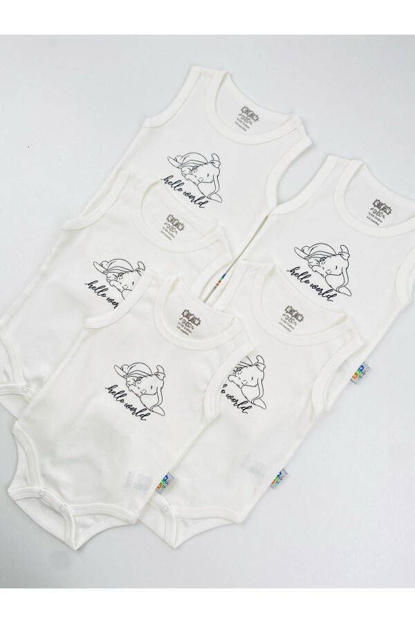 5-Piece Hello World Unisex Baby Bodysuit Set - 4
