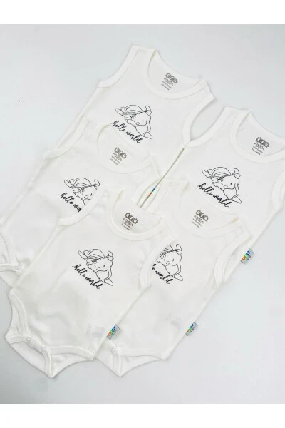 5-Piece Hello World Unisex Baby Bodysuit Set - 4