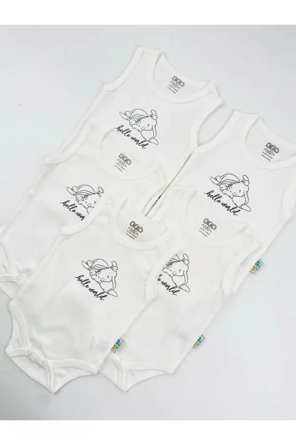 5-Piece Hello World Unisex Baby Bodysuit Set - 4