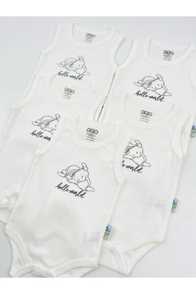 5-Piece Hello World Unisex Baby Bodysuit Set - 5