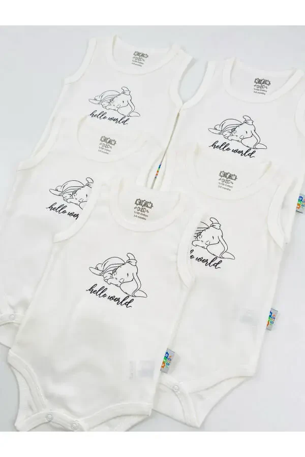 5-Piece Hello World Unisex Baby Bodysuit Set - 5
