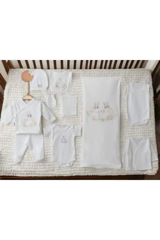 5-Piece Newborn Set (10 PCS HOSPITAL OUTFIT, PEANUT SWADDLE, CHANGING MAT, BABY CARE SHOULDER AND BACKPACK)-Black - 2