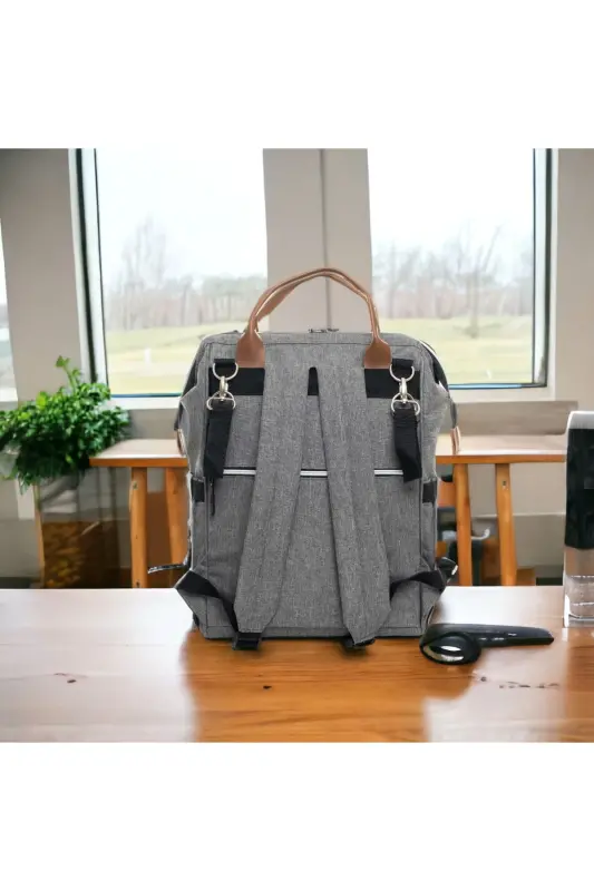 5-Piece Newborn Set (10 PCS HOSPITAL OUTFIT, PEANUT SWADDLE, CHANGING MAT, BABY CARE SHOULDER AND BACKPACK) - Gray - 5