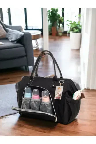 5-Piece Newborn Set (10-PIECE HOSPITAL OUTFIT, NOUGAT SWADDLE, CHANGING MAT, BABY CARE SHOULDER AND BACKPACK) - Black - 6