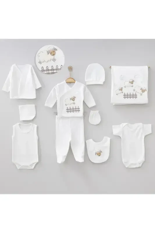 5-Piece Newborn Set (10-PIECE HOSPITAL OUTFIT, PEANUT SWADDLE, CHANGING MAT, BABY CARE SHOULDER AND BACKPACK)-Gray - 2