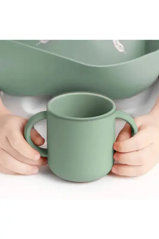 5-Piece Silicone Baby Bib Set, Cup, Vacuum Plate - 8