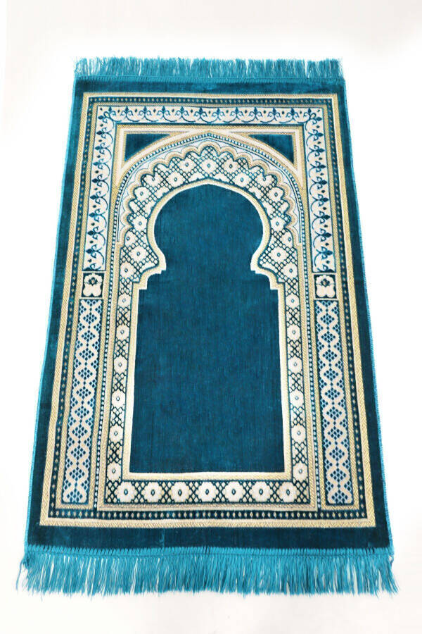 5 Piece Thick Velvet Prayer Rug Set - 4