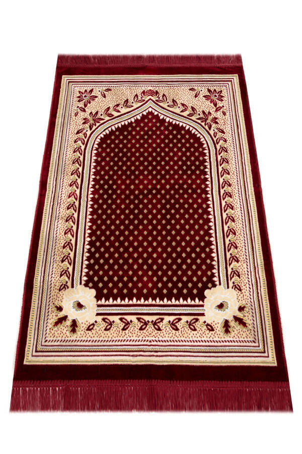 5 Piece Velvet Prayer Rug Set - 3