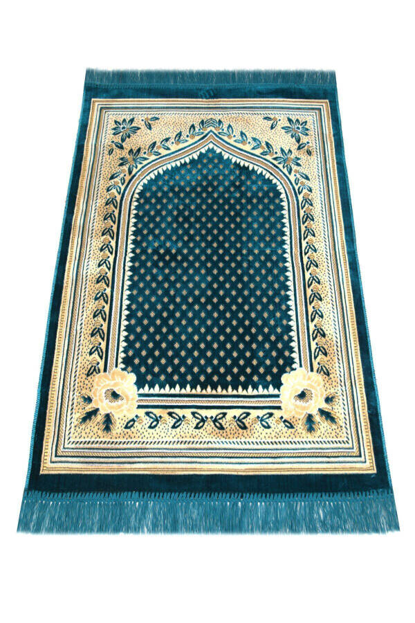 5 Piece Velvet Prayer Rug Set - 7