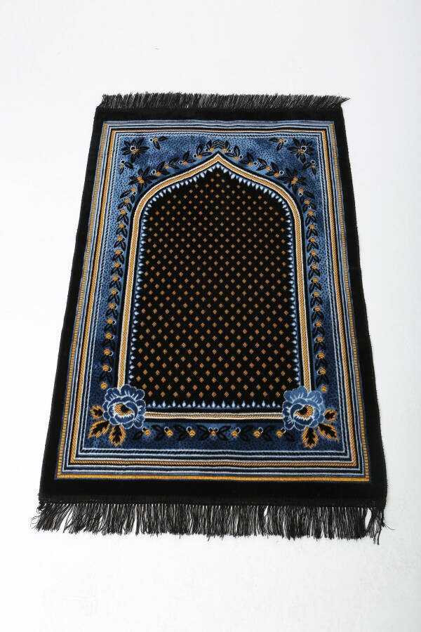 5 Piece Velvet Prayer Rug Set - 8