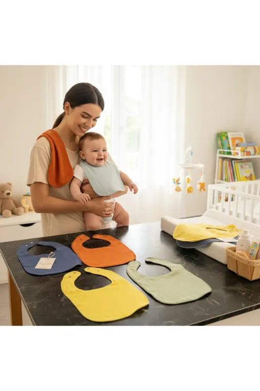 5-ply Waterproof Double Layer Muslin Bib & Drool - 5