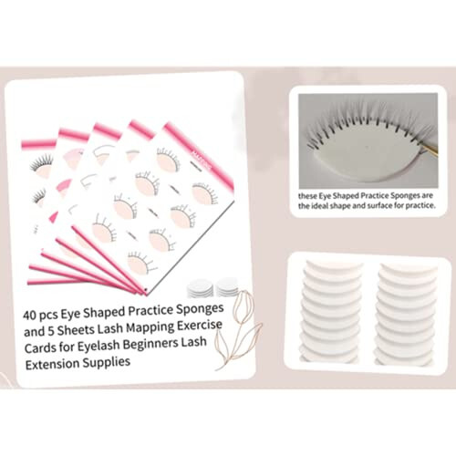 5 Sheets Lash Mapping Exercise Cards for Eyelash Beginners Lash Extension Supplies (B) - 2