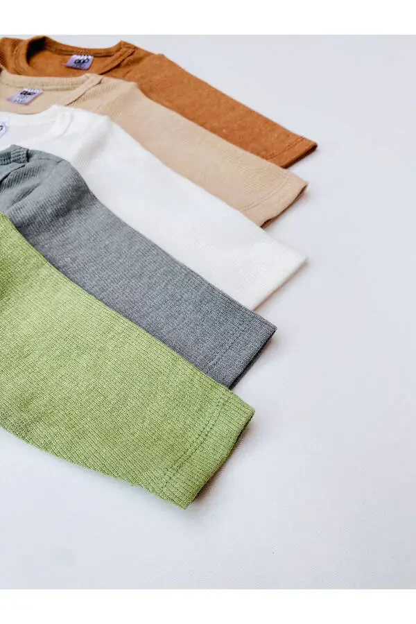 5 шт. Эластичный кашкорс боди с длинными рукавами - 5