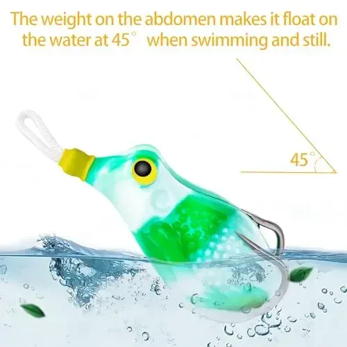 5 шт. Лягушки Topwater Приманки Наборы с Коробкой для Приманок, Лягушка Приманка Ray Frog Topwater Рыболовные Крэнкбейты, Лягушка Искусственная Мягкая Приманка для Басса Змееголова, Незацепляющаяся Пресноводная Мягкая Имитация Лягушки Приманки - 4