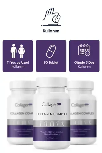 5 Tip Kolajen Complex Tip 1,2,3,5 Ve Tip 10 Biotin, Çinko, Selenyum, C Vitamini & Açai, 90 Tablet - 3