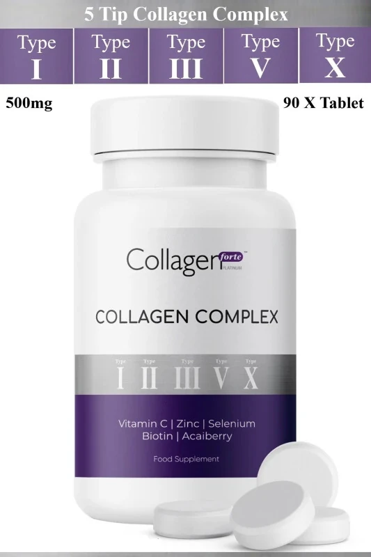 5 Tip Kollagen Kompleks Tip 1,2,3,5 Va Tip 10 Biotin - COLLAGEN FORTE PLATINUM