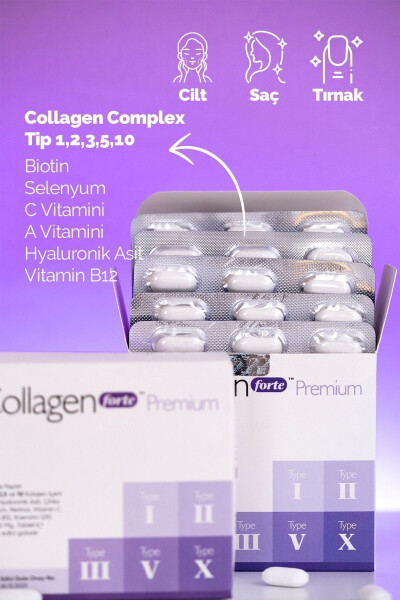 5 Tip Premium Kolajen 90 Tablet X 1500mg Biyotin & Multivitamin - 2