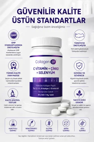 5 turdagi kollagen 1-tur, 2-tur, 3-tur, 5-tur, 10-tur, (Selen, S vitamini va Sink) 90 tablet - 4