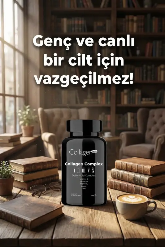 5 Turdagi Kollagen Kompleksi, 1,2,3-tur, 5-tur va 10-tur, Biotin, C vitamini, Sink & Selen 90 Tablet - 6