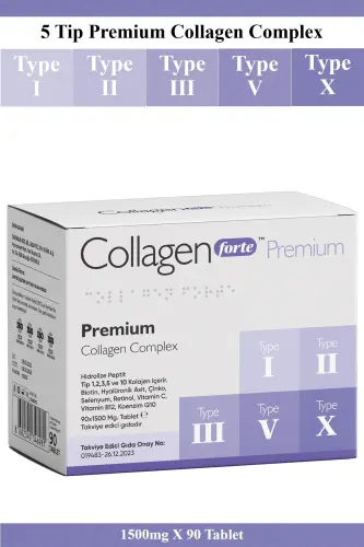 5 Turdagi Premium Kollagen 90 Tabletka X 1500mg Biotin & Multivitamin - 8