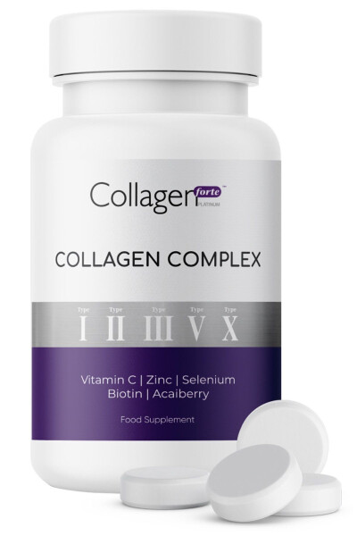 5 Type Collagen Complex Type 1,2,3,5 & Type 10 Biotin, Zinc, Selenium, Vitamin C & Acai, 90 Tablets - 1