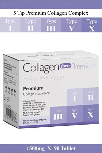 5 Type Premium Collagen 90 Tablets X 1500mg Biotin & Multivitamin - 3