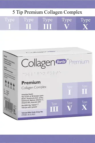 5 Type Premium Collagen 90 Tablets X 1500mg Biotin & Multivitamin - 5