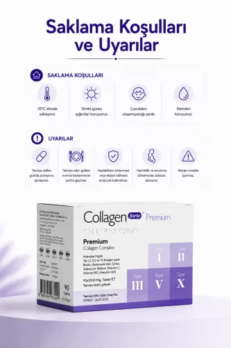 5 Type Premium Collagen 90 Tablets X 1500mg Biotin & Multivitamin - 5