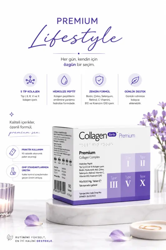 5 Type Premium Collagen 90 Tablets X 1500mg Biotin & Multivitamin - 6