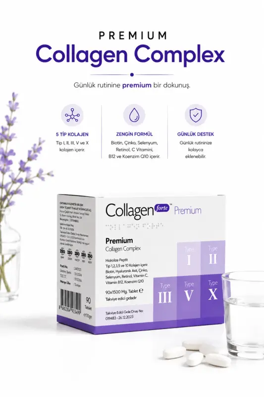5 Type Premium Collagen 90 Tablets X 1500mg Biotin & Multivitamin - 7