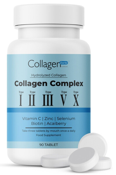 5 Types Collagen Complex, Type 1,2,3, Type 5 and Type 10, Biotin, Vitamin C, Zinc & Selenium 90 Tablets - 7