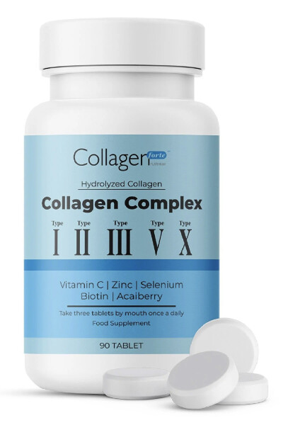 5 Types Collagen Complex, Type 1,2,3, Type 5 and Type 10, Biotin, Vitamin C, Zinc & Selenium 90 Tablets - 13