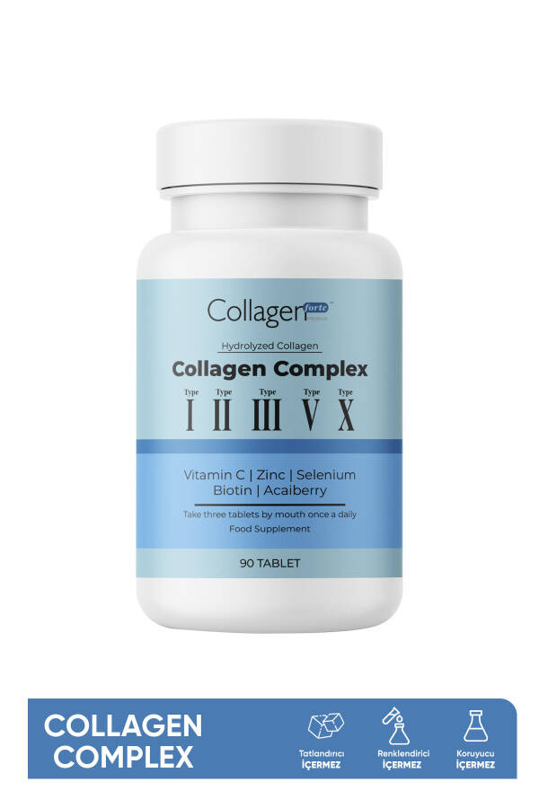 5 Types Collagen Complex, Type 1,2,3, Type 5 and Type 10, Biotin, Vitamin C, Zinc & Selenium 90 Tablets - 14