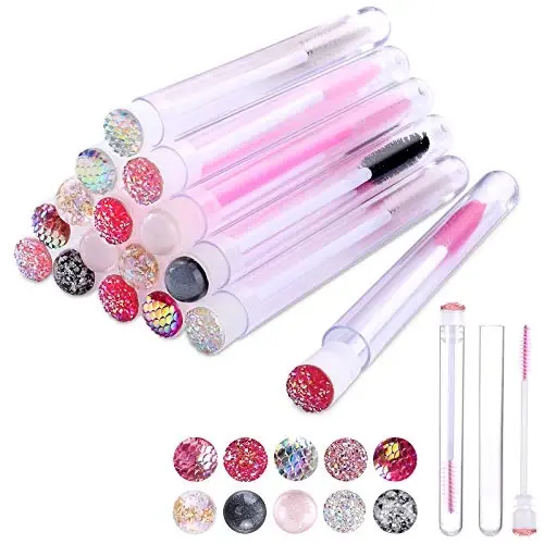Dming 50pcs Eyelash brush Lash Wand Makeup tool Eyelash Extension supplies Cleaning brush Diamond Mascara (50, mix) - 1