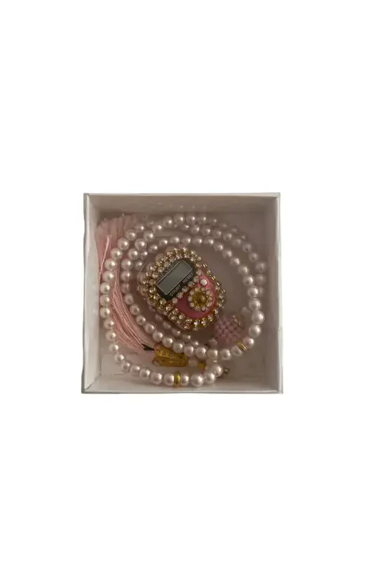 50 ADET, Tesbih Zikirmatik Hediye Seti, Umre Hatırası, Hac Hatırası, Mevlüt Hatırası-Pembe - 1