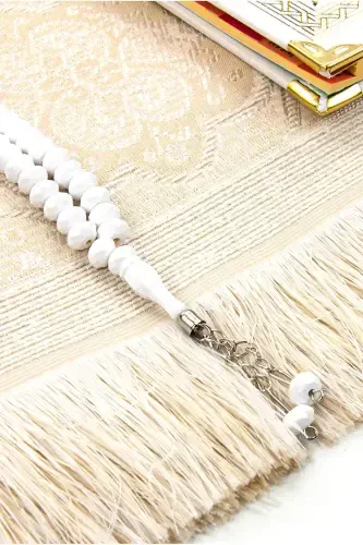 50 Adona - Ismli muqovali Yasin kitobi - Joynamoz - Kristalli tasbeh to'plami - Mavlud sovg'asi - Oq - 3