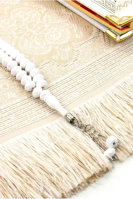 50 Adona - Ismli muqovali Yasin kitobi - Joynamoz - Kristalli tasbeh to'plami - Mavlud sovg'asi - Oq - 3