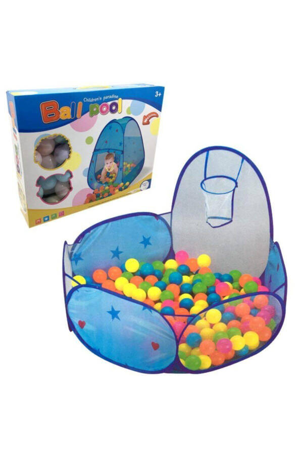 50 Bulk Foldable Baby Ball Pit with Basket Hoop - 1