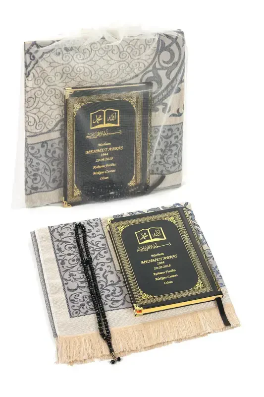 50 Dona - Ism yozilgan charm Yosin kitobi - Joynamoz - Billur tasbeh to'plami - Islomiy sovg'alar - Qora - 1