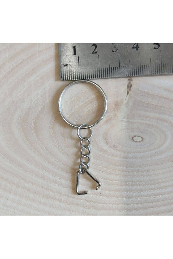 50 Pieces - 25 mm Chain Metal Keychain Ring Silver Color Amigurumi and Macrame - 1