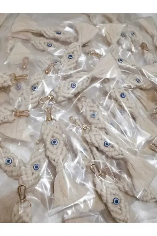 50 Pieces Macrame Keychain Concept, Wedding Engagement Henna Wedding Circumcision Gift - 4