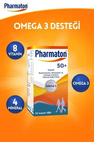 50 Plus 30 Kapsula - Omega 3 Ko'p Vitamin va Minerallar - PHARMATON (1)